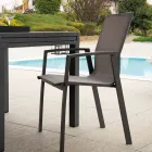 Fotel zewnętrzny wykonany z aluminium i tekstylenu - Map Viadurini