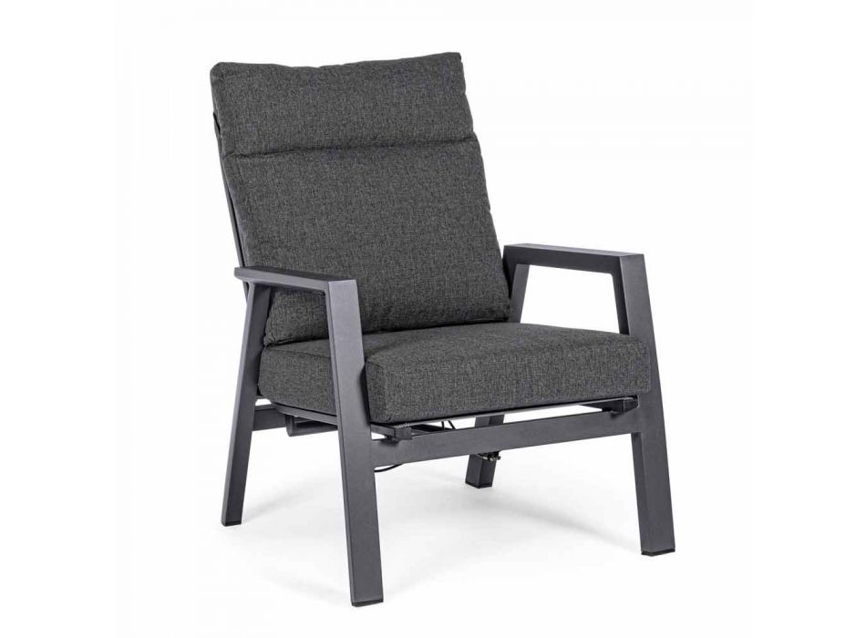 Rozkładany fotel ogrodowy z tkaniny i aluminium, 2 sztuki - Nathy Viadurini