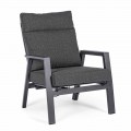 Rozkładany fotel ogrodowy z tkaniny i aluminium, 2 sztuki - Nathy