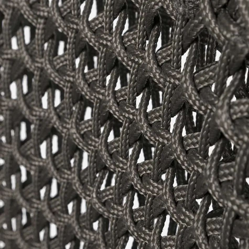 Fotel ogrodowy z nogami z drewna tekowego i siedziskiem z tkaniny, Homemotion - Chantall Viadurini