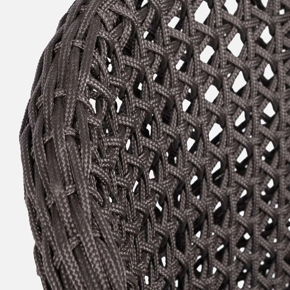 Fotel ogrodowy z nogami z drewna tekowego i siedziskiem z tkaniny, Homemotion - Chantall Viadurini