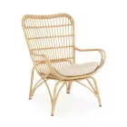 Fotel ogrodowy z podnóżkiem i tkaniną z włókien syntetycznych - Matter Viadurini