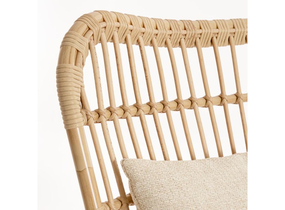 Fotel ogrodowy z podnóżkiem i tkaniną z włókien syntetycznych - Matter Viadurini