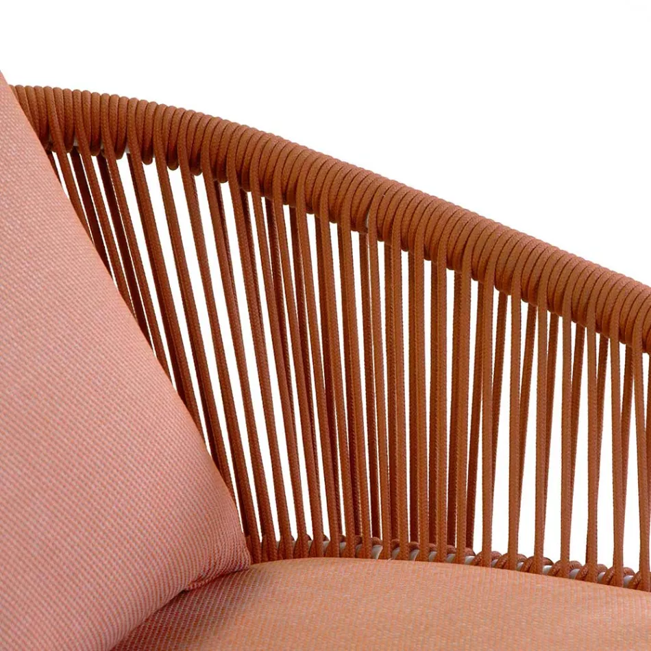 Krzesło ogrodowe z aluminiową ramą i linami z poduszkami - namiot Viadurini