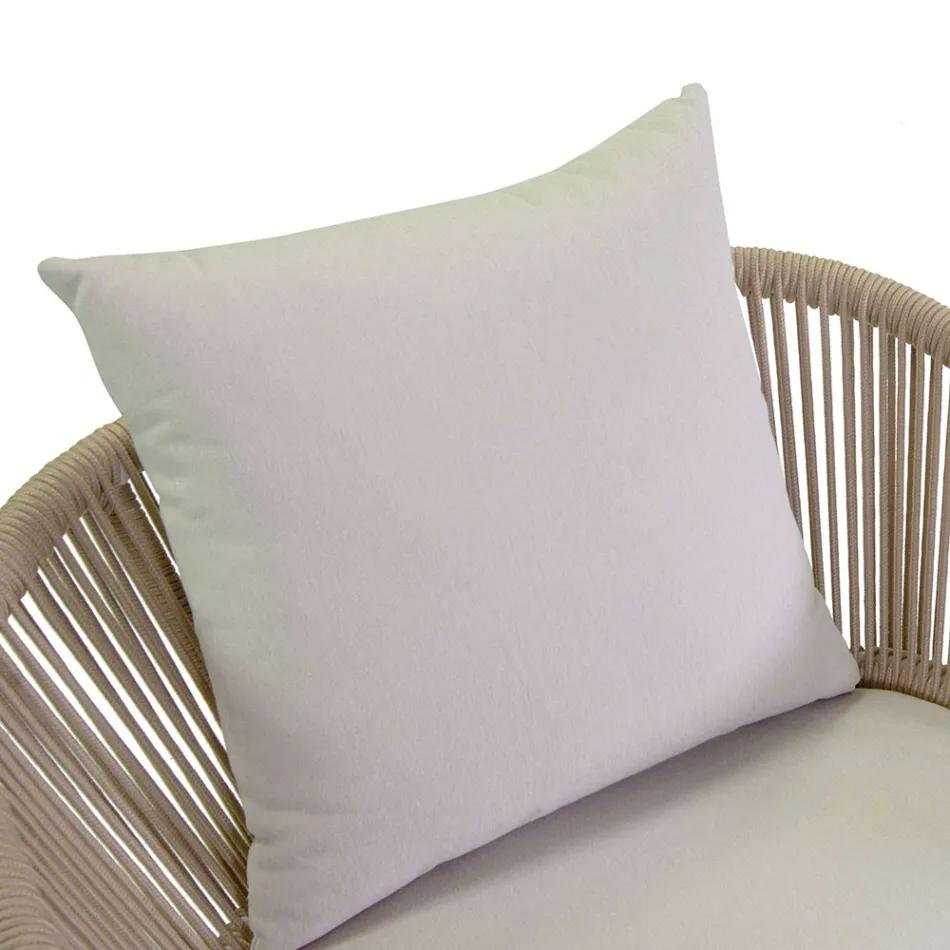 Krzesło ogrodowe z aluminiową ramą i linami z poduszkami - namiot Viadurini