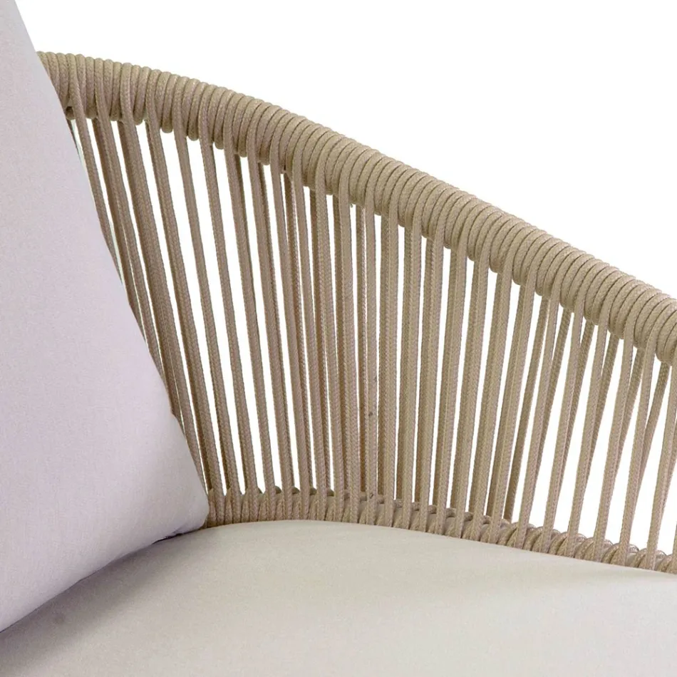 Krzesło ogrodowe z aluminiową ramą i linami z poduszkami - namiot Viadurini