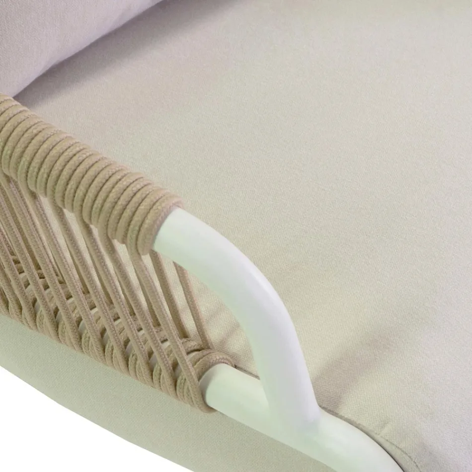 Krzesło ogrodowe z aluminiową ramą i linami z poduszkami - namiot Viadurini