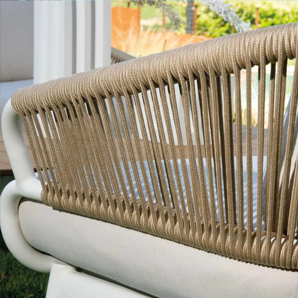 Krzesło ogrodowe z aluminiową ramą i linami z poduszkami - namiot Viadurini