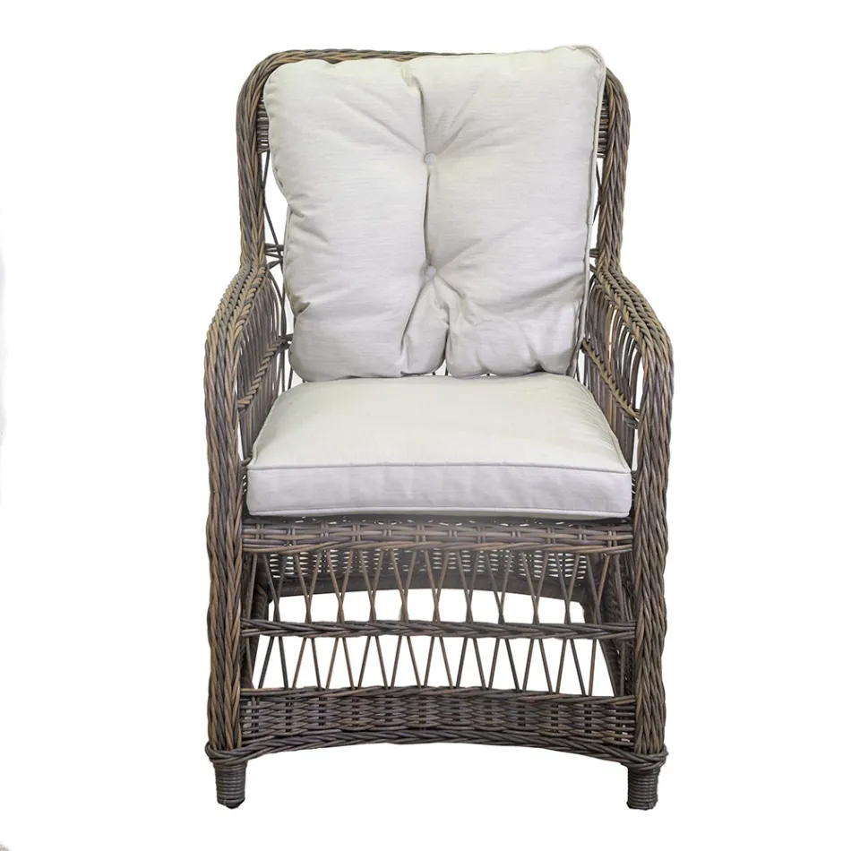 Krzesło ogrodowe z aluminiową ramą pokrytą polirattanem - Puntina Viadurini