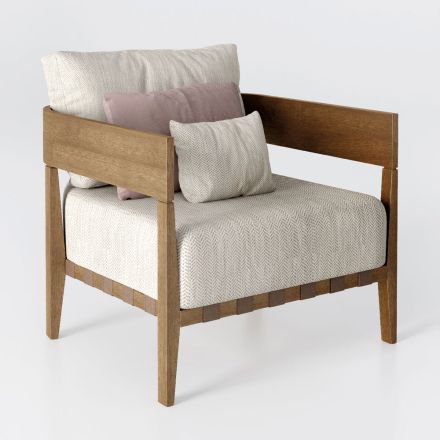 Fotel ogrodowy o konstrukcji drewnianej Iroko wyprodukowany we Włoszech - Brig Viadurini
