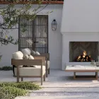 Krzesło ogrodowe z ramą z drewna tekowego wyprodukowane we Włoszech - Briga Viadurini