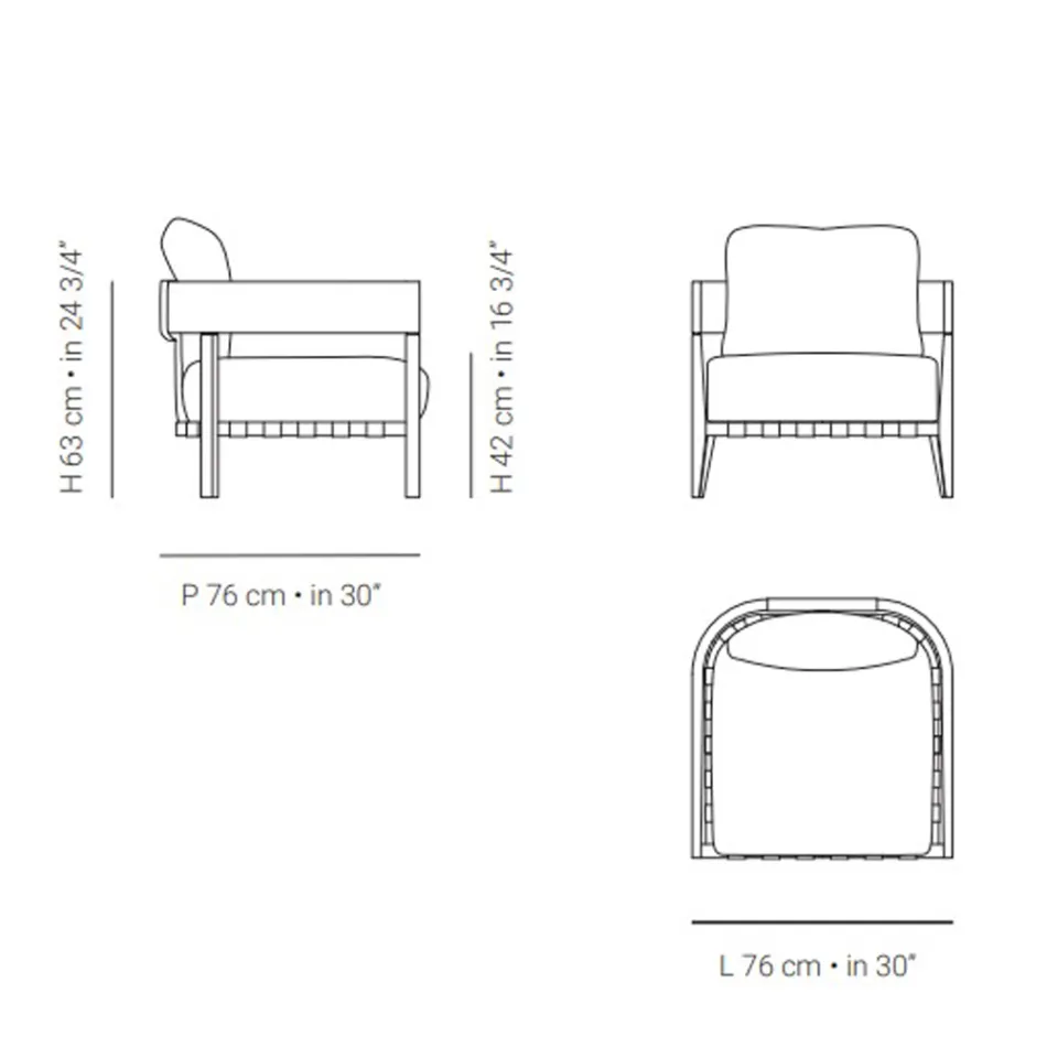 Krzesło ogrodowe z ramą z drewna tekowego wyprodukowane we Włoszech - Briga Viadurini