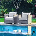 Fotel ogrodowy ręcznie tkane konstrukcja Elsa Viadurini