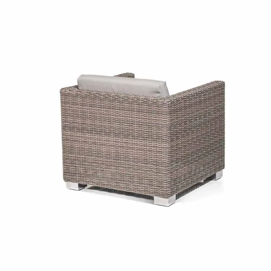 Fotel ogrodowy ręcznie tkane konstrukcja Elsa Viadurini