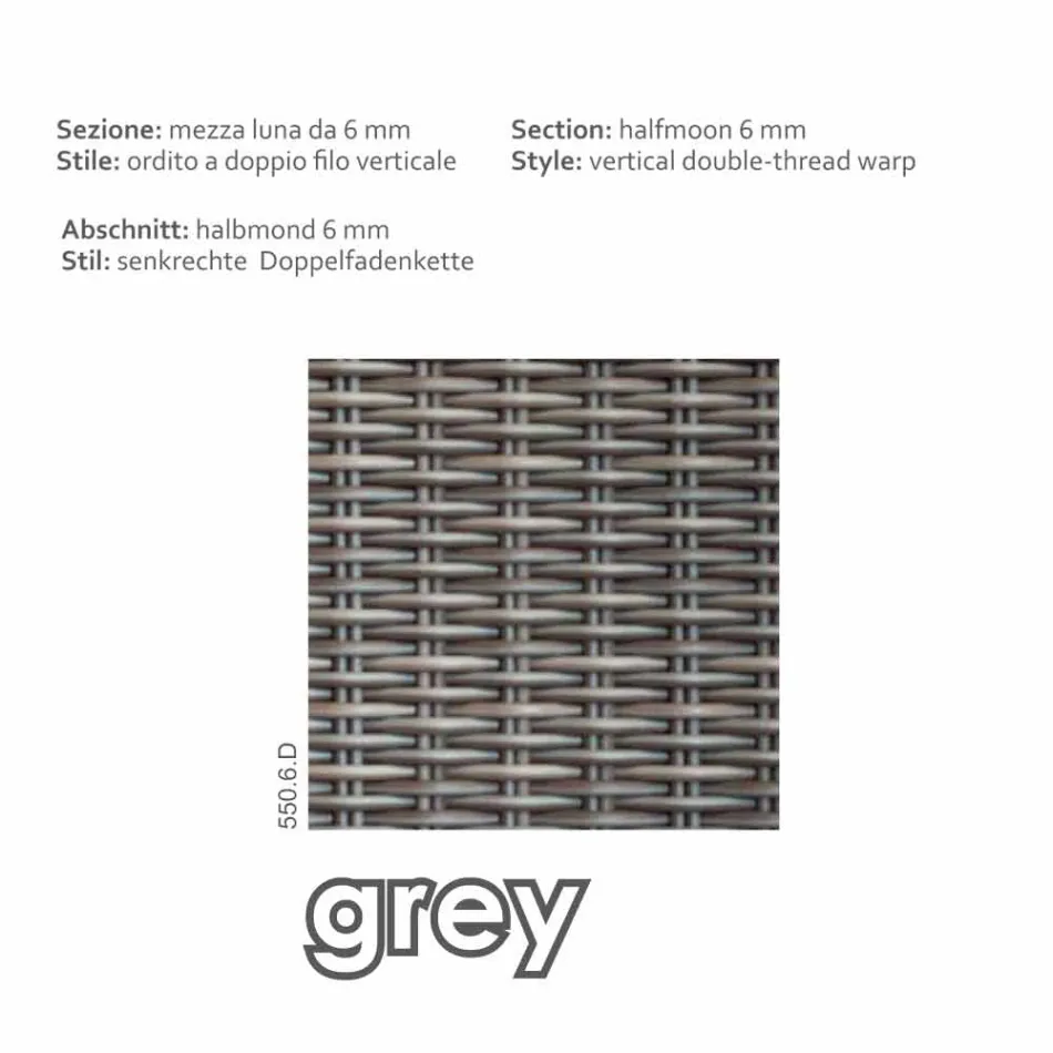 Fotel ogrodowy ręcznie tkane konstrukcja Elsa Viadurini