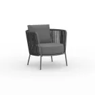 Fotel ogrodowy ze stali nierdzewnej i oparciem linowym - Luxura Viadurini