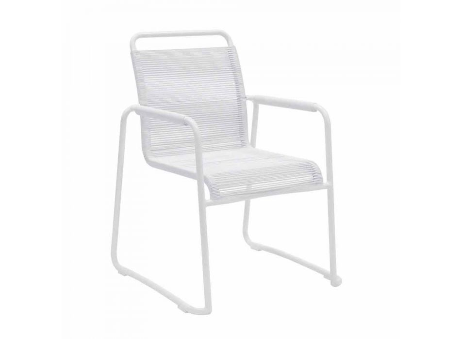 Fotel ogrodowy w białym aluminiowym nowoczesnym designie na zewnątrz - Wisky Viadurini
