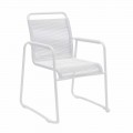Krzesło ogrodowe w białym aluminiowym nowoczesnym designie do układania w stosy - Wisky