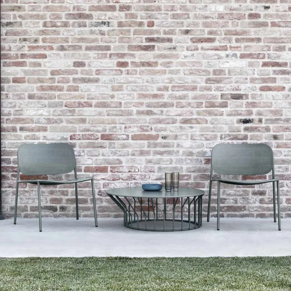 Fotel ogrodowy z malowanego metalu Made in Italy 2 sztuki - Synergy Viadurini