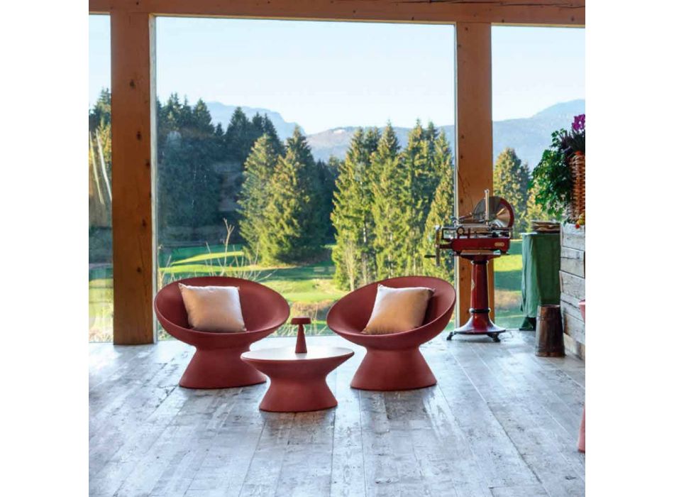 Fotel ogrodowy z nowoczesnego kolorowego polietylenu Made in Italy - Desmond Viadurini