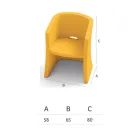 Fotel ogrodowy z polietylenu z podłokietnikami Made in Italy - Perez Viadurini