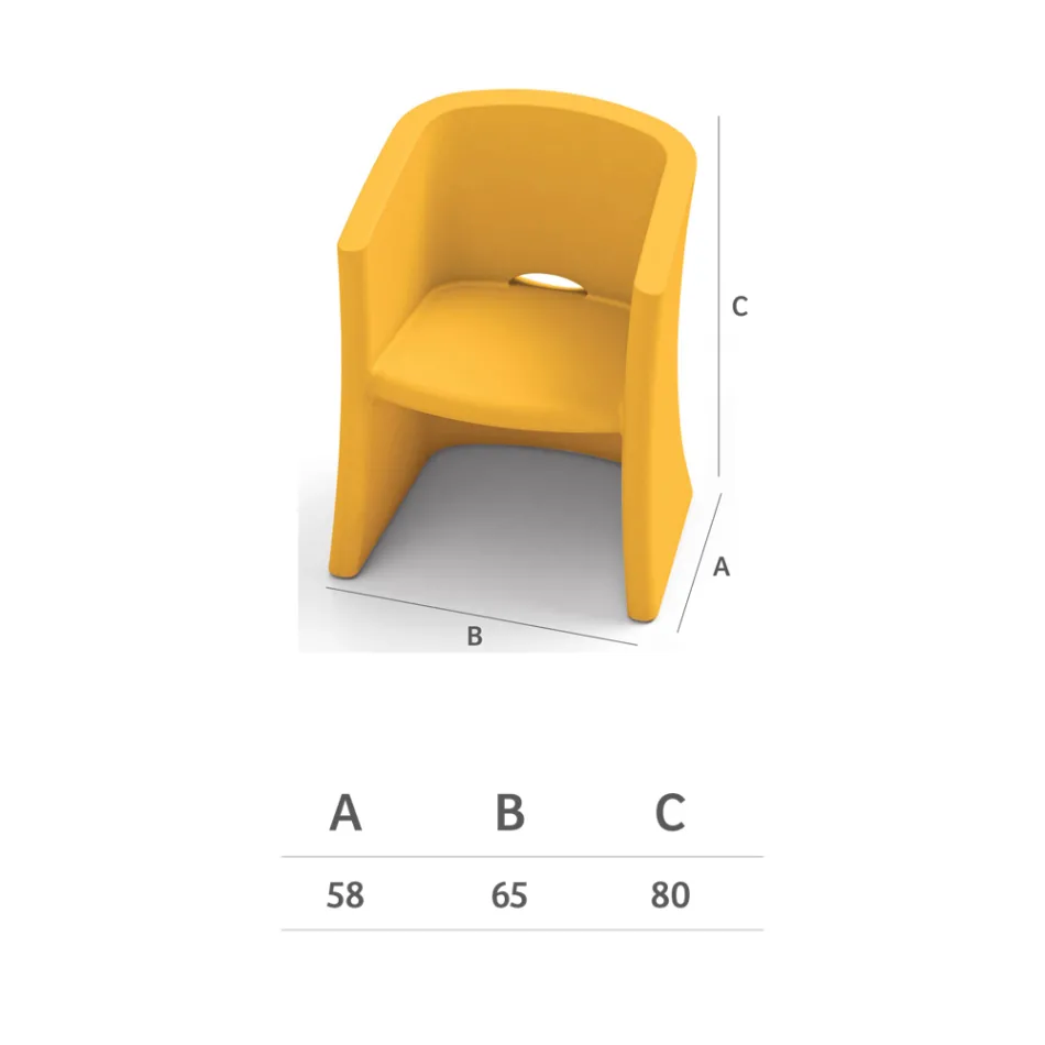 Fotel ogrodowy z polietylenu z podłokietnikami Made in Italy - Perez Viadurini