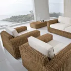 Fotel ogrodowy z ręcznie tkanego polirattanu - Yoko Viadurini