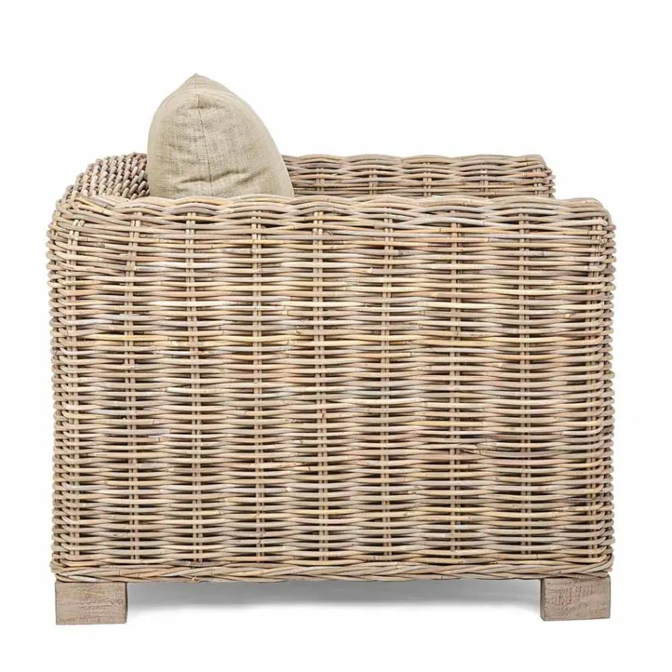 Homemotion Wewnętrzny / zewnętrzny design Rattanowy fotel ogrodowy - Ceara Viadurini