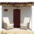 Fotel ogrodowy z naturalnego rattanu do użytku na zewnątrz z poduszkami - Supreme Viadurini