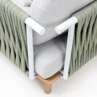 Fotel ogrodowy z drewna tekowego, tkanie lin i poduszki - Bellatrix Viadurini