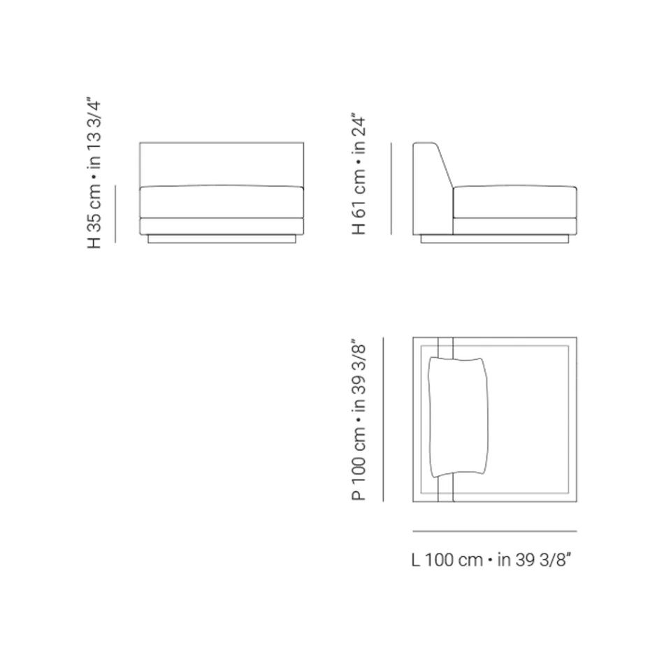 Fotel ogrodowy z tkaniny Made in Italy - Rubik Viadurini