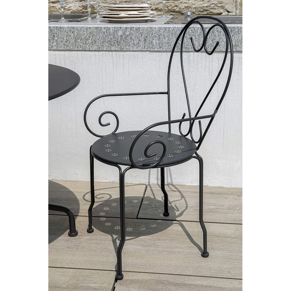 Krzesło ogrodowe wykonane w całości z metalu - Archiwum Viadurini