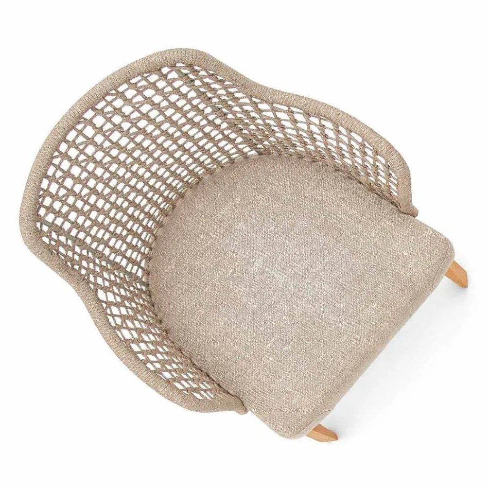 Nowoczesny fotel ogrodowy Varaschin Emma z litego drewna iroko Viadurini