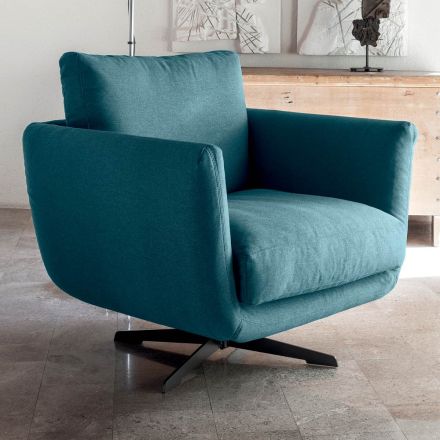 Fotel do salonu z podstawą obrotową lub stałą Made in Italy - ironia Viadurini