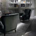 Klasyczny fotel tapicerowany tapicerowany, L78xP75cm, Benny Viadurini