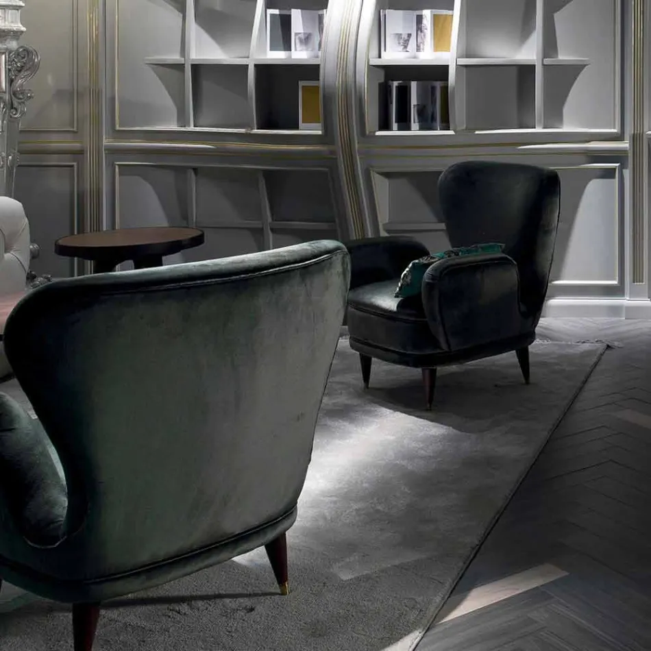 Klasyczny fotel tapicerowany tapicerowany, L78xP75cm, Benny Viadurini