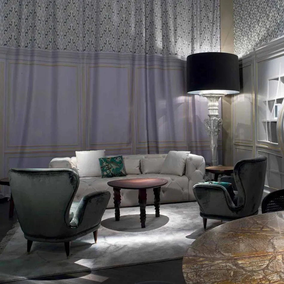 Klasyczny fotel tapicerowany tapicerowany, L78xP75cm, Benny Viadurini