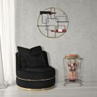 Tapicerowany i tapicerowany fotel do salonu w tkaninie z dekoracjami - Patch Viadurini