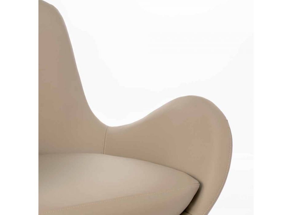 Obrotowy fotel tapicerowany w nowoczesnym stylu ze sztucznej skóry - Gajarda Viadurini