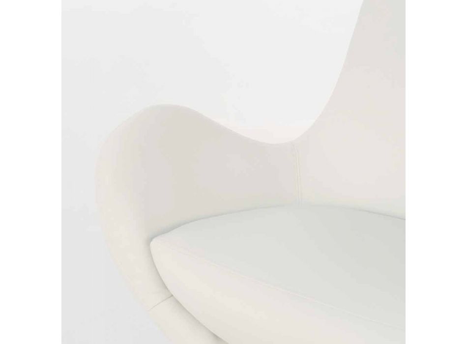 Obrotowy fotel tapicerowany w nowoczesnym stylu ze sztucznej skóry - Gajarda Viadurini