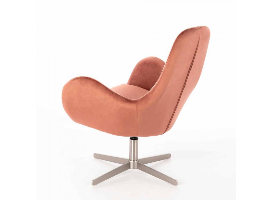 Wyściełany fotel obrotowy w nowoczesnym stylu z aksamitu - Gajarda Viadurini