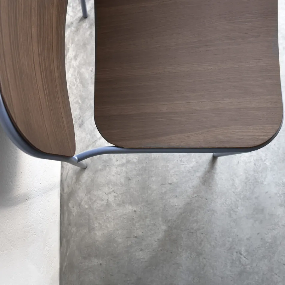 Fotel do salonu z drewna i metalu Made in Italy 2 sztuki - Saffia Viadurini