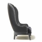 Fotel skórzany Eli i czarne futro, klasyczny, luksusowy design Viadurini