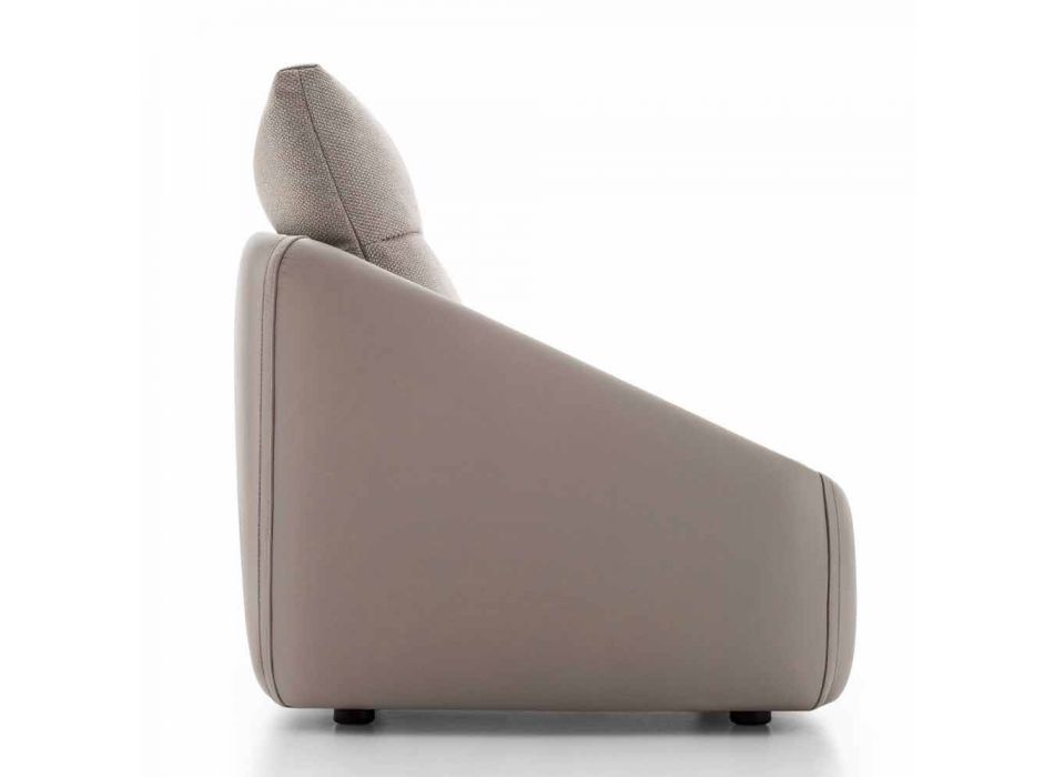 Fotel do salonu z wysokiej jakości skóry i tkaniny Made in Italy - Amarena Viadurini