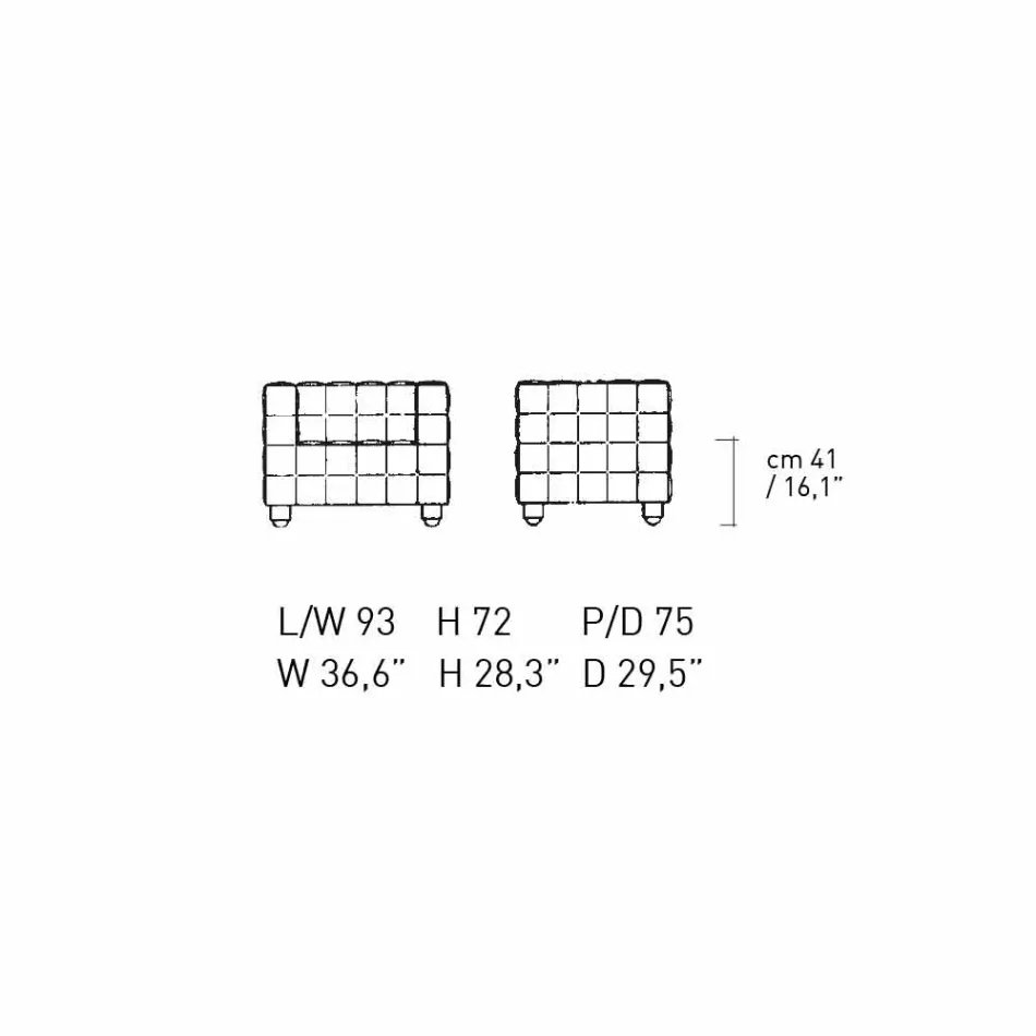 Fotel do salonu z pikowanej skóry Made in Italy - Vesuvius Viadurini