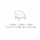 Fotel z tkaniny z podstawą z litego drewna Made in Italy - Pepina Viadurini