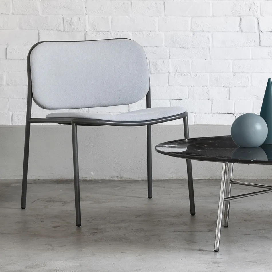 Fotel do salonu z tkaniny i metalu Made in Italy 2 sztuki - Sangria Viadurini