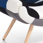 Fotel do salonu z patchworkowej tkaniny - Bromo Viadurini