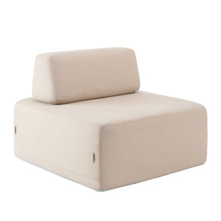 Kwadratowy fotel do salonu tapicerowany tkaniną Made in Italy - Lilium Viadurini