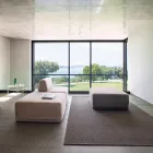 Kwadratowy fotel do salonu tapicerowany tkaniną Made in Italy - Lilium Viadurini